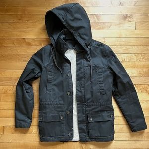 Dunderdon men's olive canvas parka size small